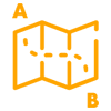 Map Point A To Point B Icon Orange