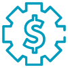 Productivity gear dollar icon