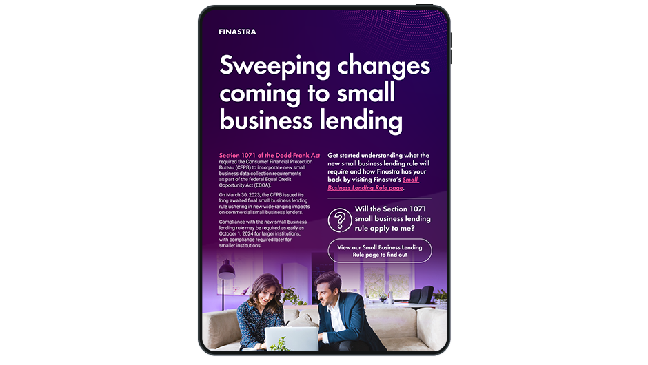 1071 Small Business Lending Rule (Infographic) Finastra