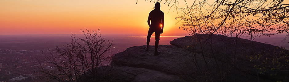 Man watching the sunset