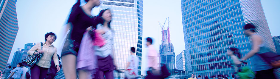People walking in big city