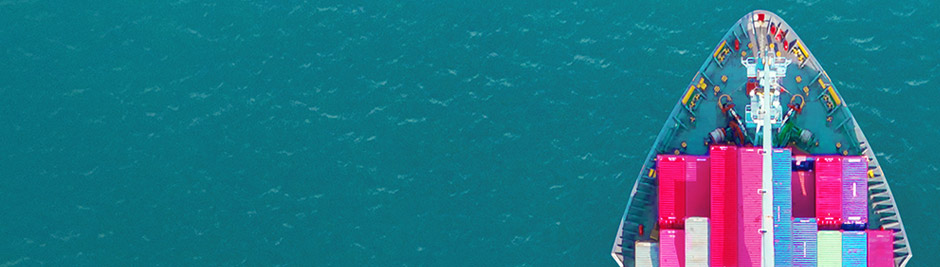 Freight ship in the ocean