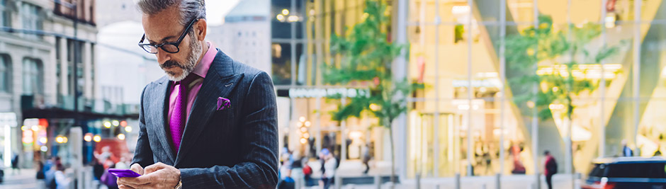 Man looking at phone