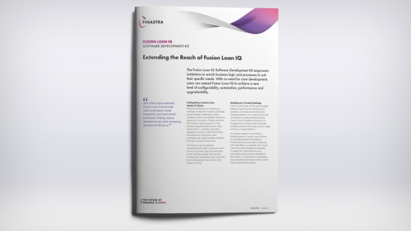 Fusion Loan IQ - Software Development Kit (Fact Sheet) Fusion Loan IQ - Software Development Kit (Fact Sheet)