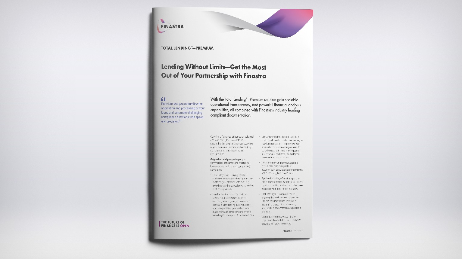 Total Lending - Premium (Brochure) Total Lending - Premium (Brochure)