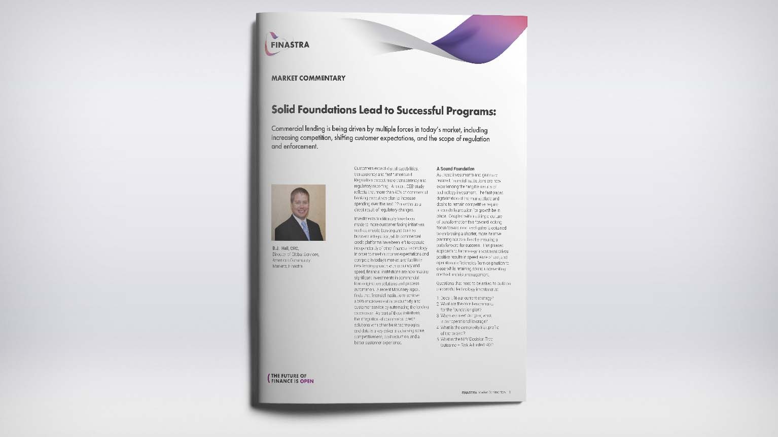 Market Commentary - Solid Foundations Lead to Successful Programs Market Commentary - Solid Foundations Lead to Successful Programs