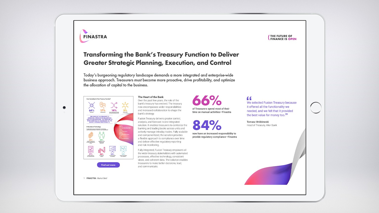 Transforming the Bank's Treasury Function to Deliver Greater Strategic Planning, Execution, and Control Transforming the Bank's Treasury Function to Deliver Greater Strategic Planning, Execution, and Control