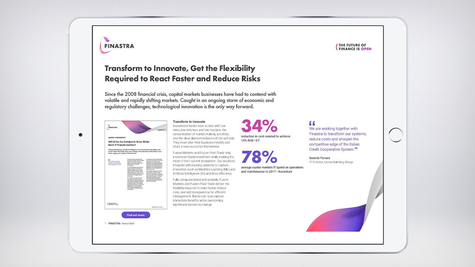 Transform to Innovate, Get the Flexibility Required to React Faster and Reduce Risks Transform to Innovate, Get the Flexibility Required to React Faster and Reduce Risks