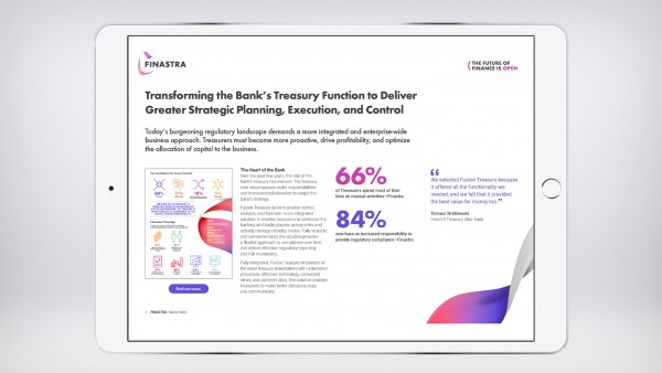 Transforming the Bank's Treasury Function to Deliver Greater Strategic Planning, Execution, and Control Transforming the Bank's Treasury Function to Deliver Greater Strategic Planning, Execution, and Control