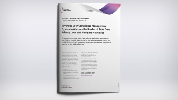 Factsheet: Fusion Compliance Management - California Consumer Privacy Act (CCPA) 