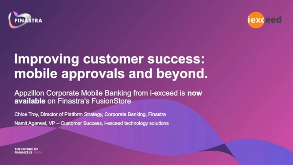 The future of payment approvals with Appzillon & Finastra Presentation slideshow cover page with ribbon