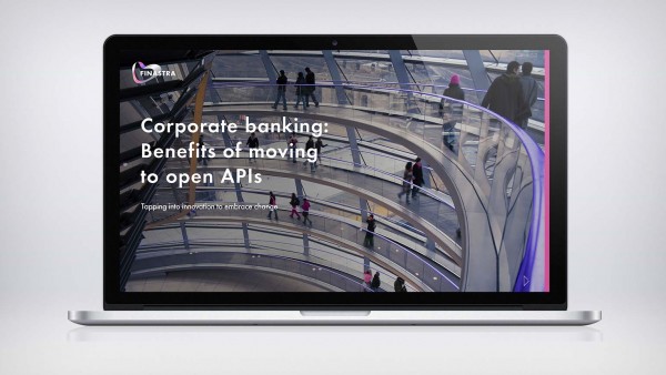 Corporate banking: Benefits of moving to open APIs Inside view of large multi-floor glass building