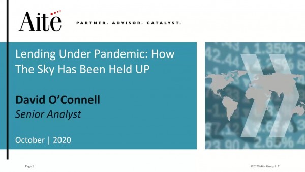 Lending under pandemic: How the sky has been held up Aite presentation slideshow cover page