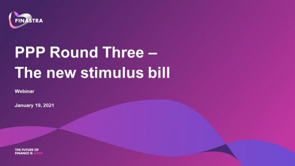 PPP round three – The new stimulus bill Presentation slideshow cover page with ribbon