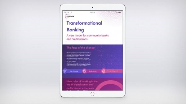 Transformational Banking Image of tablet with brocure