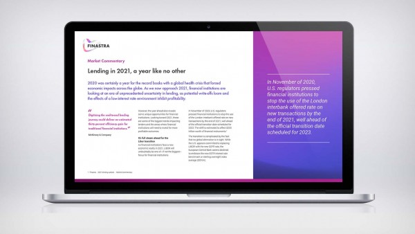 2021 Lending Outlook Image of laptop with market commentary