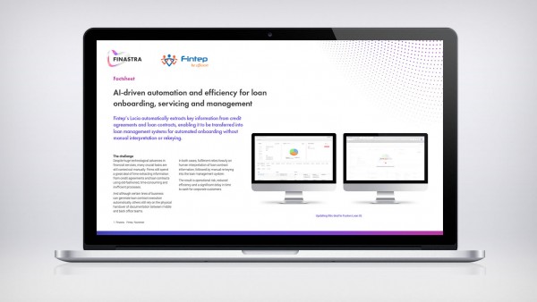AI-driven automation and efficiency for loan onboarding, servicing and management Image of laptop with brochure