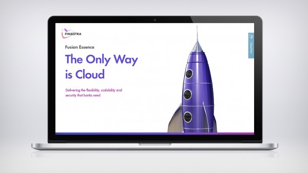 Fusion Essence – Cloud Proposition Image of laptop with rocket