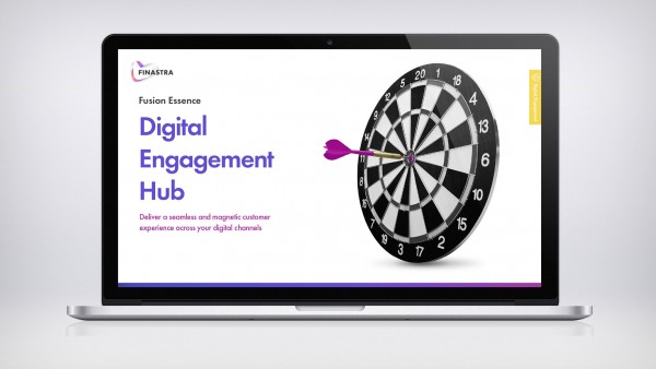 Fusion Essence – Digital engagement hub Image of laptop with dartboard