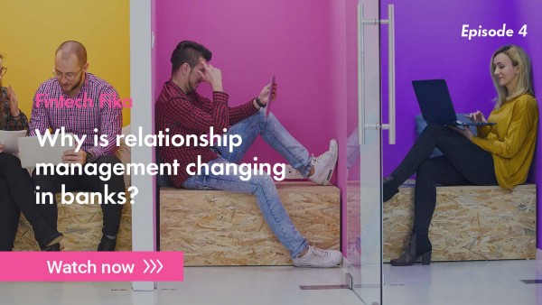 Episode 4 Fintech Fika - why is relationship management changing in banks? Image of people in colorful booths