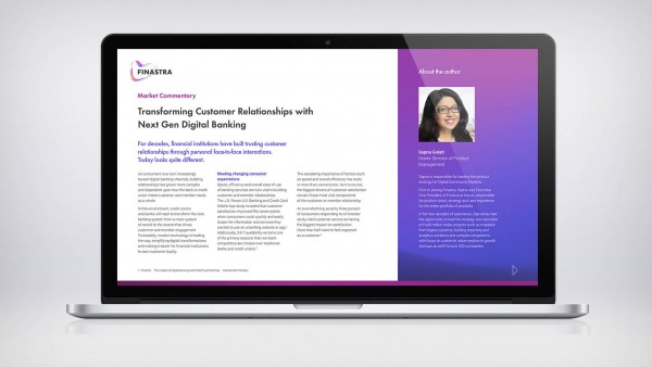 Transforming customer relationships with next gen digital banking Image of laptop with Market Insight