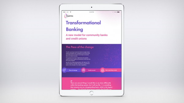 Transformational Banking Image of tablet with brochure