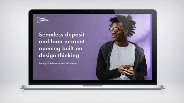 Seamless deposit and loan account opening built on design thinking Image of laptop with man and phone