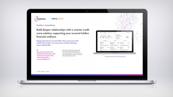SavvyMoney Factsheet Image of laptop with App Factsheet