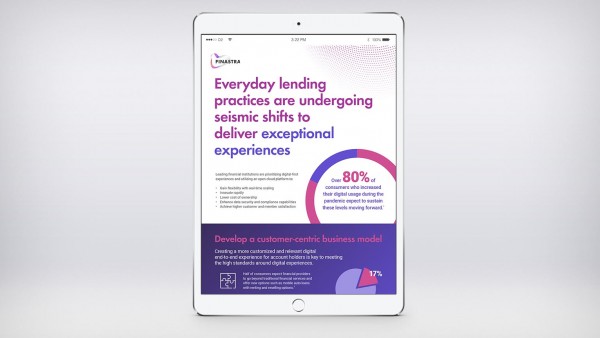Everyday lending practices are undergoing seismic shifts to deliver exceptional experiences Image of tablet with infographic