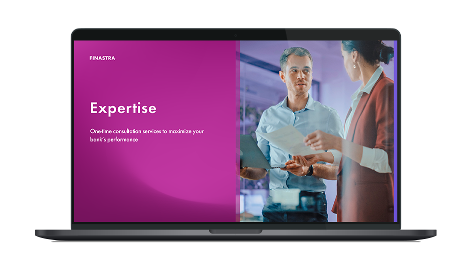 Image of laptop with cover slide of "Expertise" factsheet