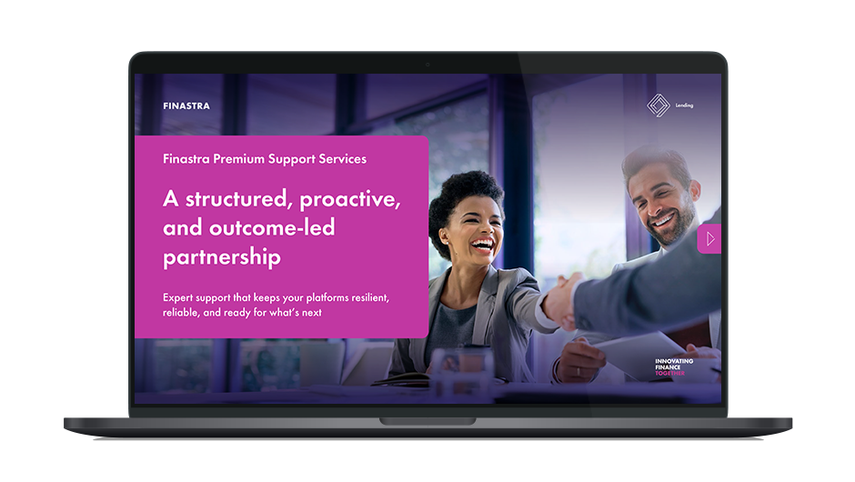 Image of laptop with cover slide of "A structured, proactive, and outcome-led partnership" brochure