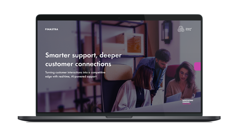 Image of laptop with cover slide of "Smarter support, deeper customer connections" white paper