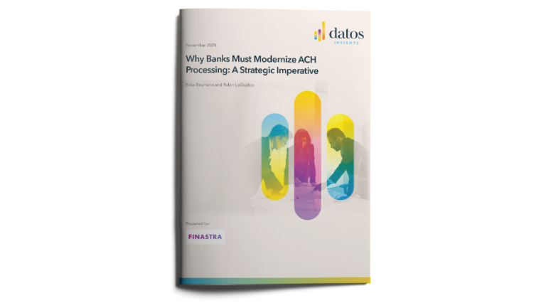 Cover slide for the "Why banks must modernize ACH processing: A strategic imperative" report