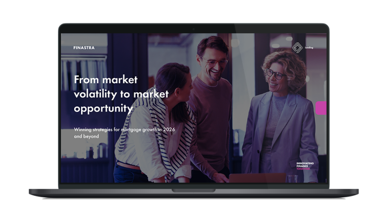 Image of laptop with cover slide of "From market volatility to market opportunity" whitepaper