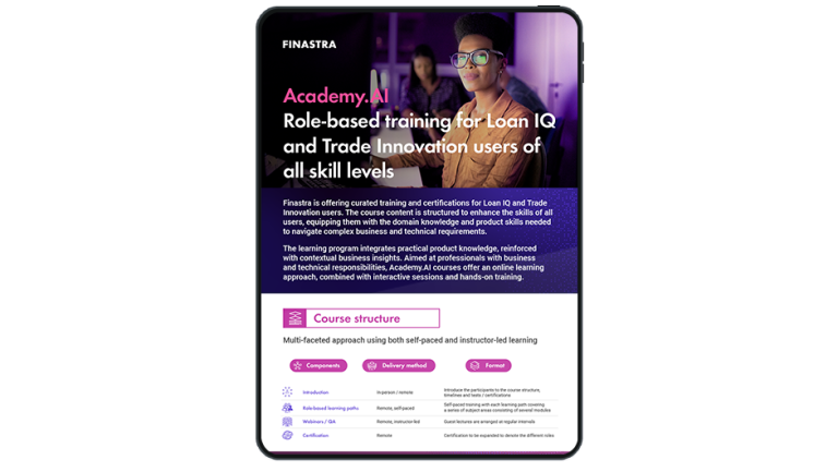 Image of tablet with cover slide for the "Academy.AI" infographic