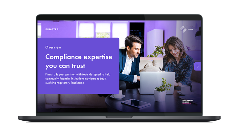 Image of laptop with cover slide of "Stay compliant with confidence" brochure