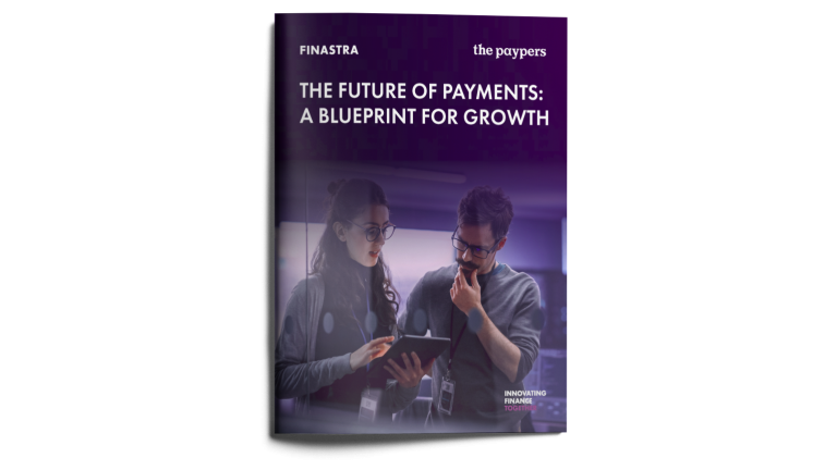 Image of magazine with cover slide of "The future of payments: A blueprint for growth" report