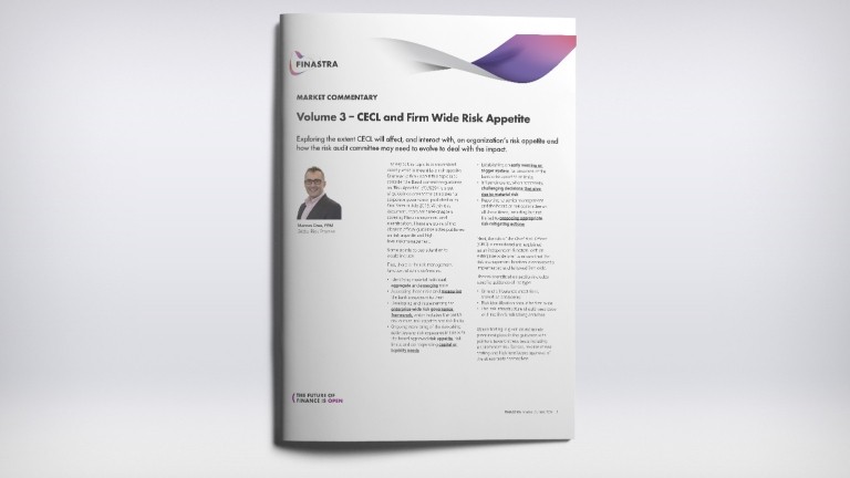 Volume 3 - CECL and Firm Wide Risk Appetite