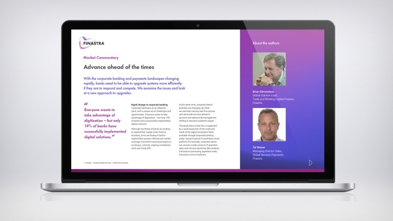 Advance ahead of the times: The route forward in corporate banking and payments