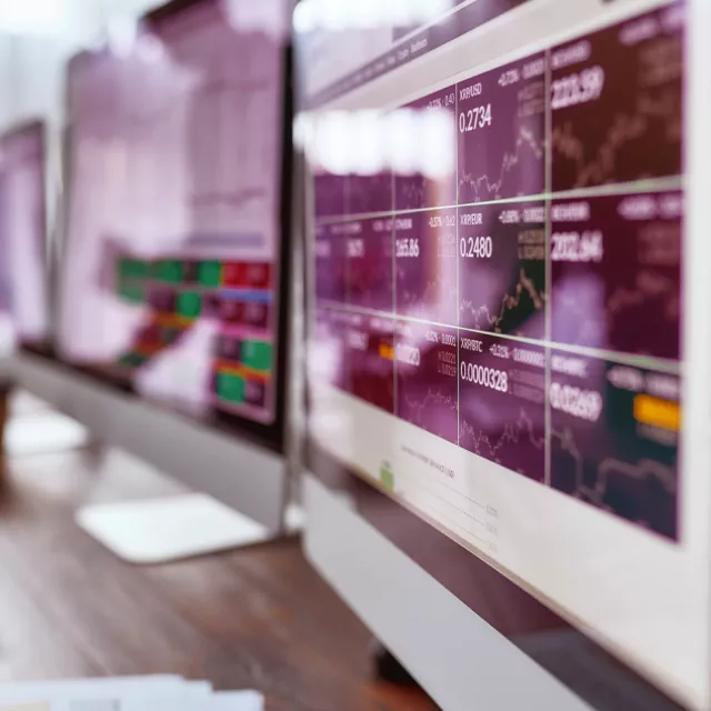 Close-up of trading dashboard