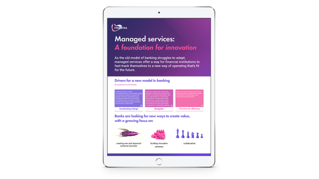 Image of tablet with cover slide for "Managed Services ..." infographic