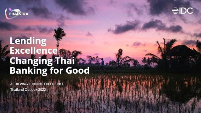 Cover slide of "Lending Excellence Changing Thai Banking for Good"
