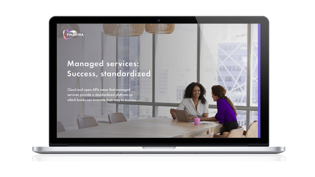 Image of laptop with cover slide for "Managed services: Success, standardized" white paper