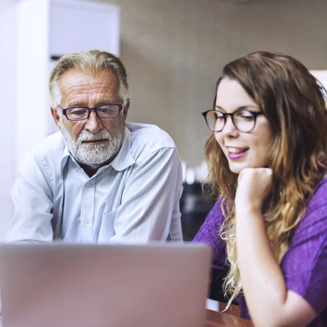 People working on computer