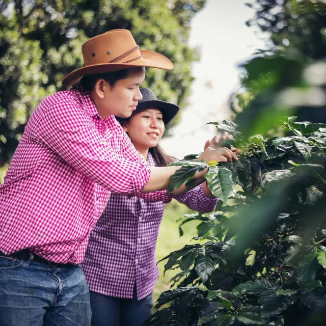 Image of man and woman farming