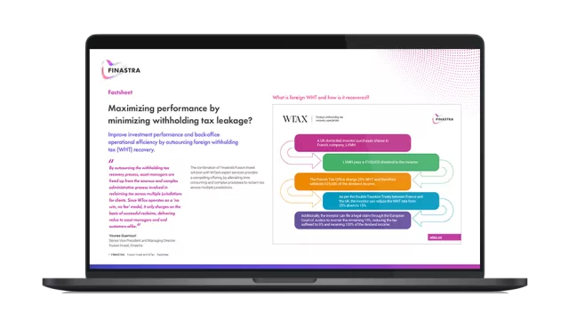 Image of laptop with cover slide for "Maximizing performance..." factsheet
