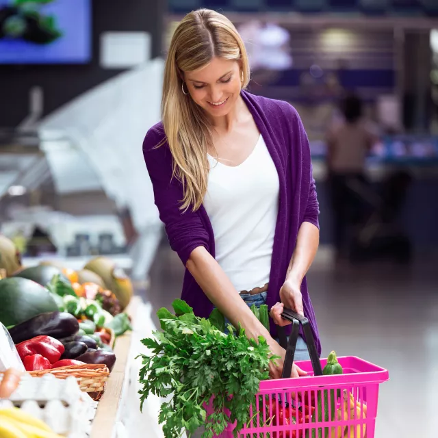Woman shopping for groceries