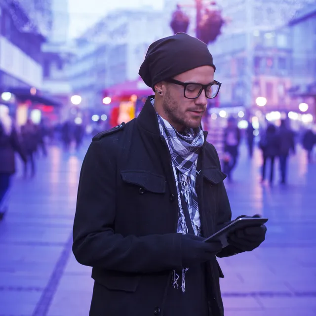 Man using cell phone