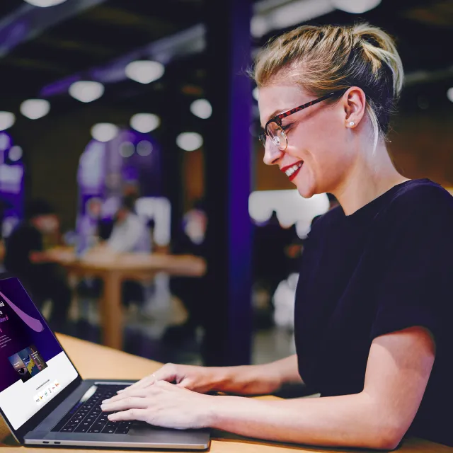 Woman using a laptop
