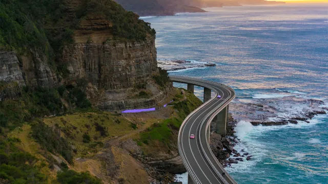 Highway on coastline
